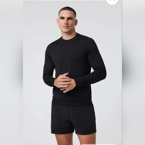 Vuori Men's XL Black Ponto Performance Crew Long Sleeve Pullover V224 Branding